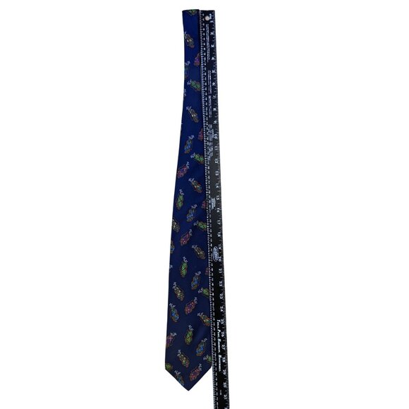 Alynn Mens Navy Polyester Cartoon Golf Bag Print Tie Approximately 58 Inches - Picture 6 of 7